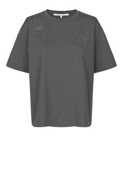 SECOND FEMALE T-SHIRT, GLITTA SPARKLING TEE, VOLCANIC ASH